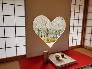 Inside a temple / Because it is a rare window.