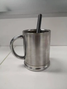 A stainless-steel cup for drinking water / Water is the source of life, and we need to drink it often.