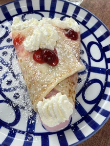 Strawberry crepe / Makes me believe that life can still be beautiful despite of what's going on the whole world.