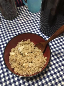 January 19, 2024, at 2:53 P.M. I prepared this myself. Rice cooked with Pacific rockfish and mushrooms.