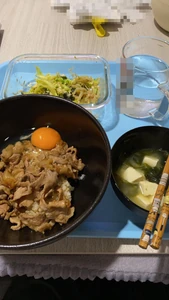 夕食 / 昨日 / 牛丼 / 自分で作った