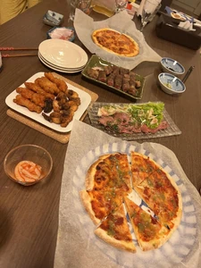 Dinner on September 12, 2023, around 8:00 P.M. I ate with my family. We were celebrating my mother's birthday. It was only myself and my mother, and we ate pizza, fried chicken, and roast beef.