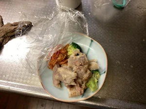 夕食 / 親と一緒に食べた