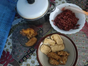 I ate vegetables, tofu, and tempeh for a nutritionally balanced dinner.