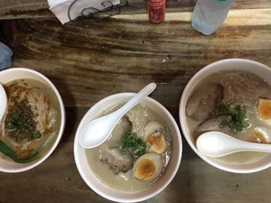 This favorite picture was taken a few weeks ago. It has three bowls of noodles from a nearby Japanese noodle shop named Ichiraku. I was with my aunt and my uncle.