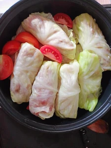 Cabbage rolls I ate together with my wife and child.