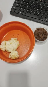 Lunch / Tuesday, January 16, 2024 / 1:00 P.M. / Office / Alone / Lunch Hour / Sticky rice with brown sugar coconut / Wife