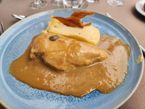 Lunch time on a river cruise with my family in Paris.